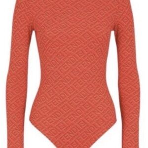 Fendi Coral Long Sleeve Bodysuit